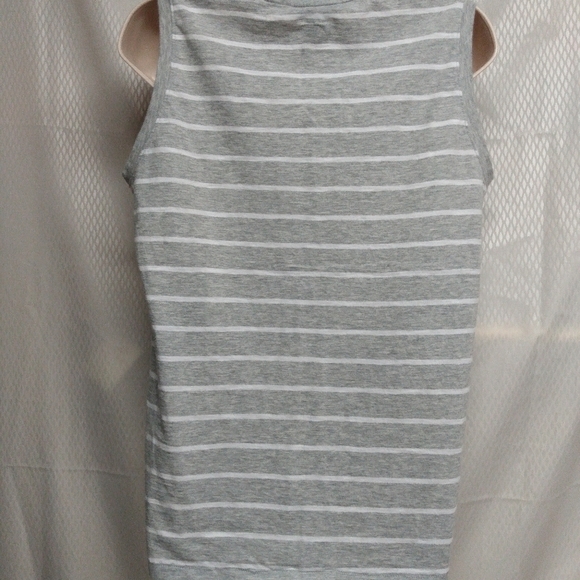 Nautica Strip Sleeveless Top, M, Grey/White, pre-owned - Picture 4 of 6